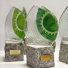 Glass art trophy award